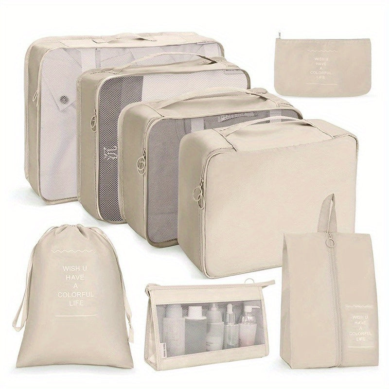 8Pcs Clothing Sorting Packaging Luggage Storage Bag Travel Toiletry Shoes Bag