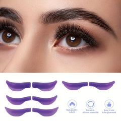 8Pcs Silicone Eyelash Perming Curler Lash Lift Rods Beauty Tool Purple & Green