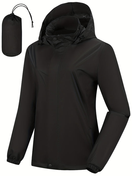 Waterproof Rain Jacket Lightweight Outdoor Hooded Jacket Women's Activewear