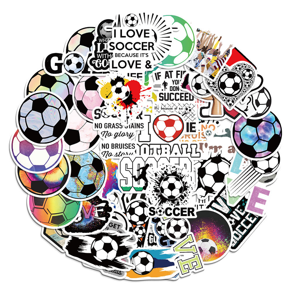 Set of 50 Unique Football Stickers for Water Bottles Helmets Luggage & More