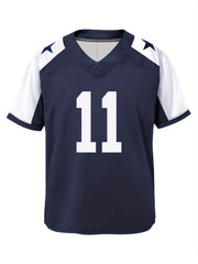 Boys Breathable Rugby Jersey Short Sleeves Football Shirt