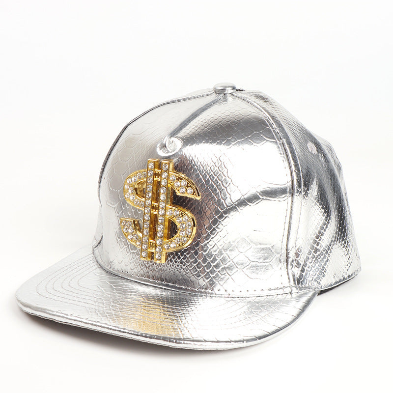 Crocodile Pattern Hat Gold Dollar Sign Hip hop Cap