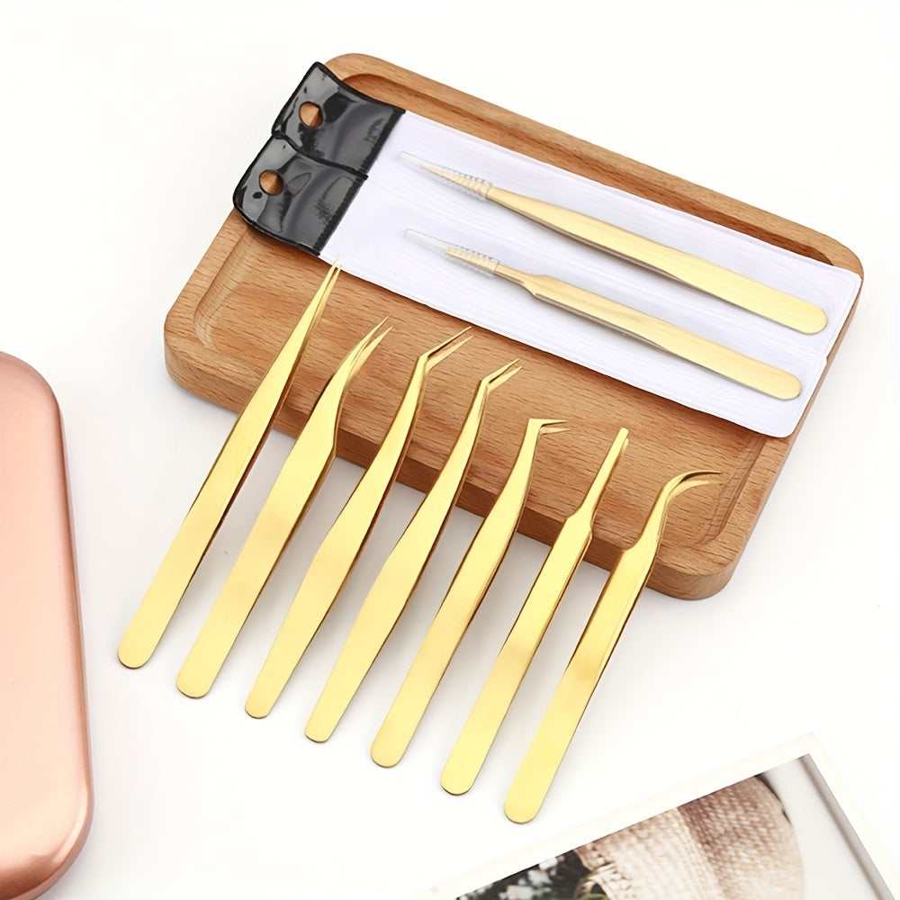 Stainless Steel Eyelash Extension Tweezers Set Volume Lash Extensions