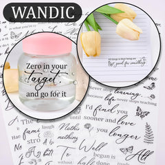 5pcs Inspirational Quotes & Butterfly Designs Rub On Transfer Stickers