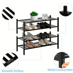 4 Tier Bamboo Shoe Rack Storage Shelf
