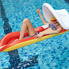 Inflatable Deck Chair Water Toy with Canopy