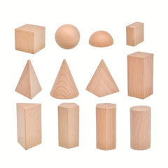 Wooden 3D Building Blocks for Fine Motor Skills