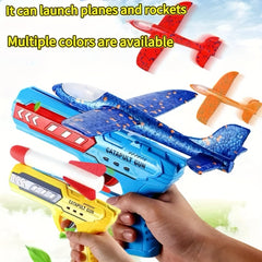 Foam Airplane & Rocket Launcher Set for Kids Interactive Toy