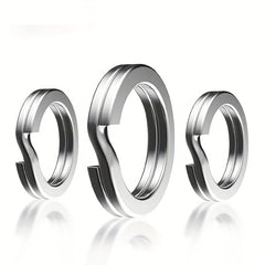 50pcs Stainless Steel Split Ring Lure Connector Fishing Tackle