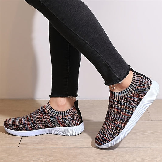 Women's Knit Sock Sneakers Casual Slip On Running Shoes Low Top Sports Shoes