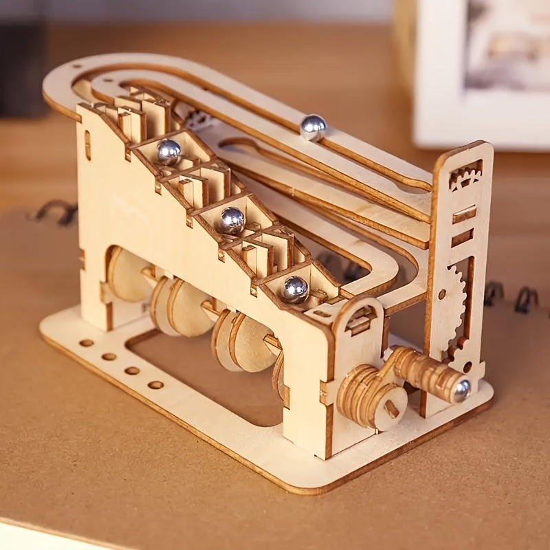 3D Wooden Ball Track Puzzle DIY Mechanical Model Kit - Halloween Gift