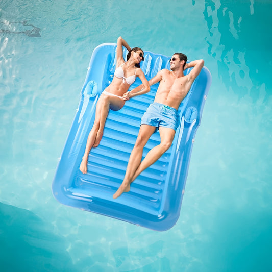 PVC Inflatable Floating Bed Swimming Pool Lounge Chair With Pillow