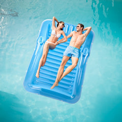 PVC Inflatable Floating Bed Swimming Pool Lounge Chair With Pillow