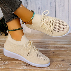 Women's Lightweight Breathable Mesh Sneakers Lace-up Casual Running Shoes