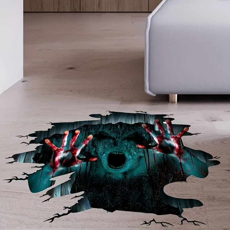 3D Halloween Floor Wall Decal Spooky Halloween Wall Decoration