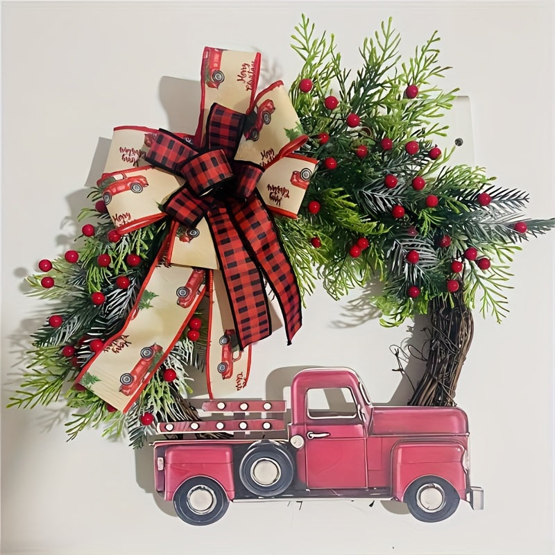 Christmas Red Truck Garland Farmhouse Decoration