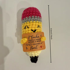 Positive Energy Smile Pencil 1pc Crocheted Stuffed Animal Mixed Colors