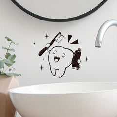 Teeth Pattern Wall Sticker Waterproof Removable Decal