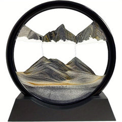 Dynamic Sand Art Round Glass Desk Decor & Timer Stand