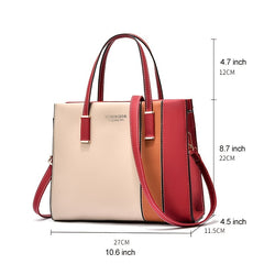Colorblock Handbag Crossbody Bag Top Handle Purses