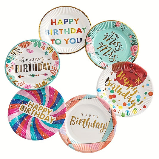 20Pcs 17 78 Cm Colour Printed Foil Stamped Disposable Paper Plates