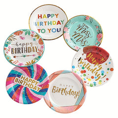 20Pcs 17 78 Cm Colour Printed Foil Stamped Disposable Paper Plates