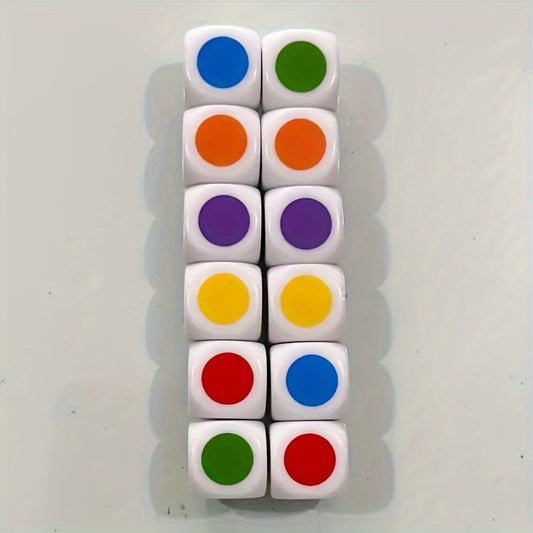6 Sided Colorful Dot Dice 16mm Acrylic Dice Set for Family Party Game