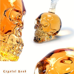 Crystal Skull Head Vodka Whiskey Drinking Bottle 19oz Home Bar Decanter