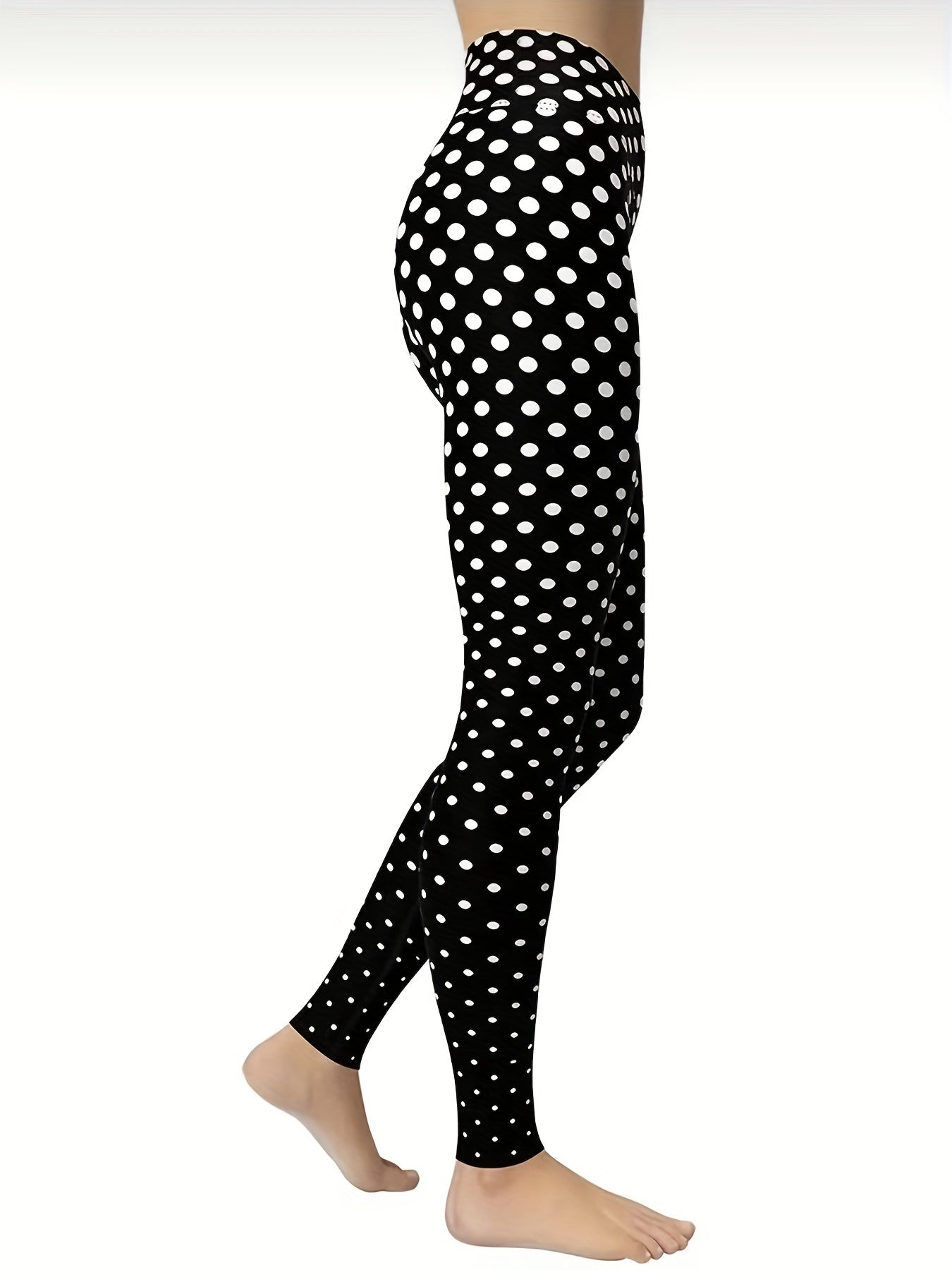 Polka Dot Print Yoga Pants High Stretch Butt Lifting Leggings Women's Activewear