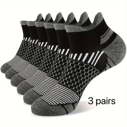 Men's Cushion Ankle Socks for Sports, 3 Pairs