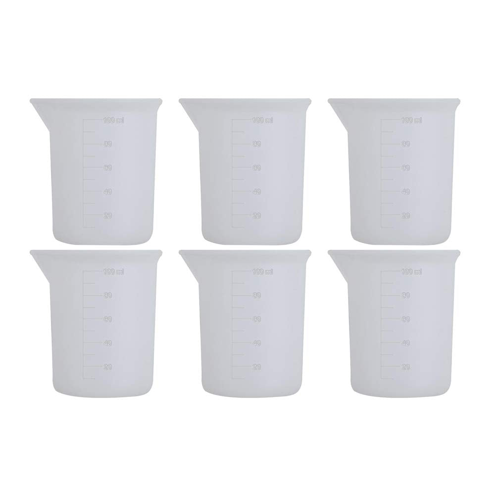 6 Pcs 100mL Silicone Measuring Cups for Epoxy Resin Jewelry Making DIY Glue Tool