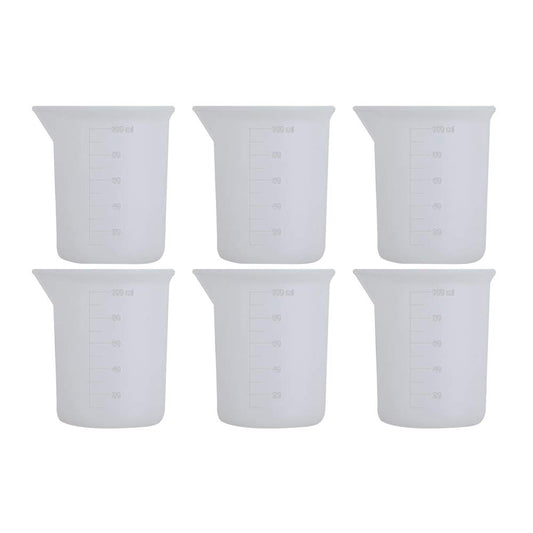 6 Pcs 100mL Silicone Measuring Cups for Epoxy Resin Jewelry Making DIY Glue Tool