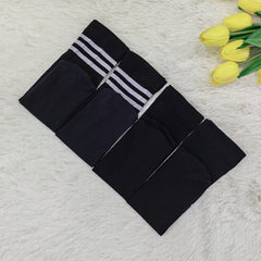 4 Pairs Striped Crew Socks - Comfy & Breathable College Style Socks
