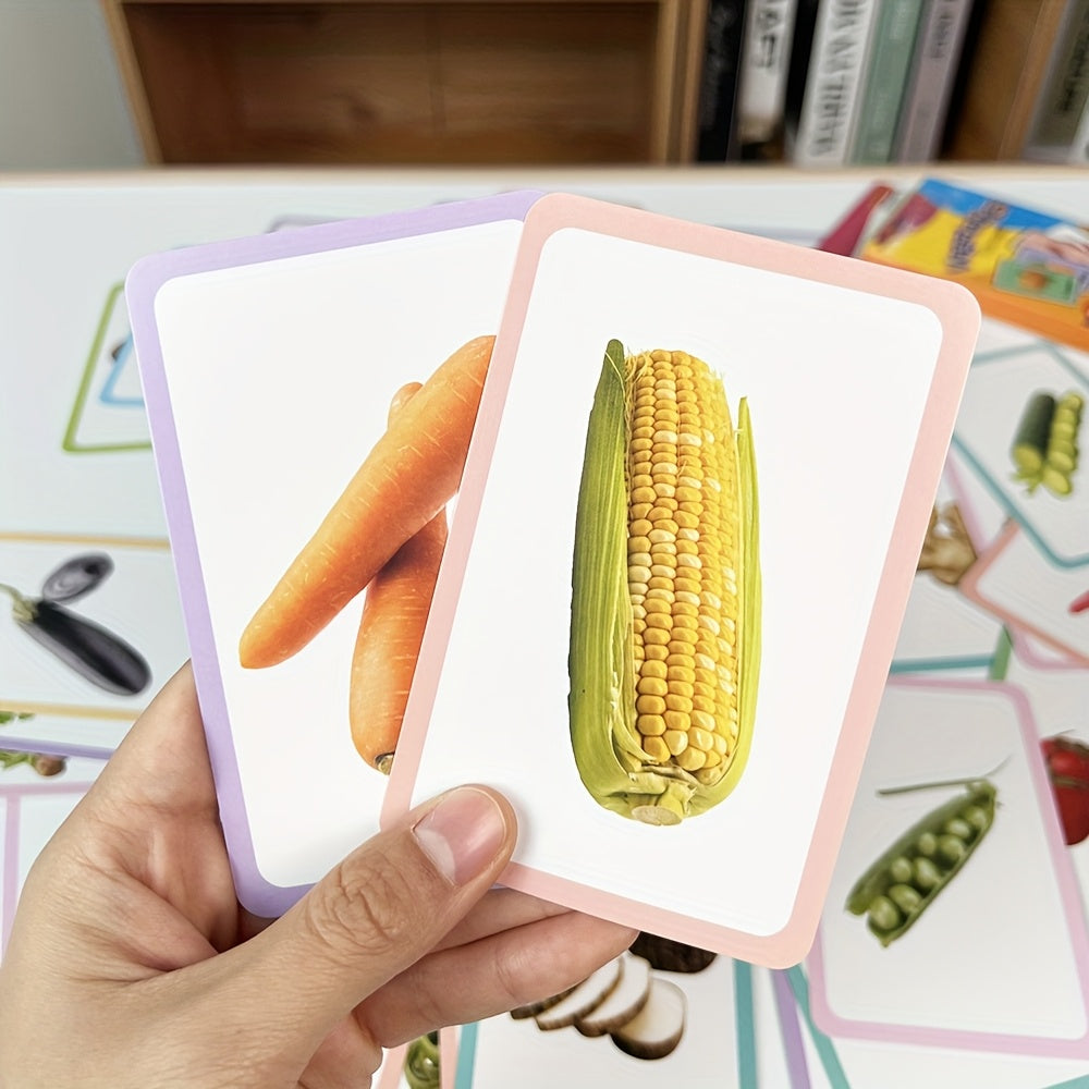 36 Vocabulary Cards Vegetable & Alphabet Word Matching Learning Set