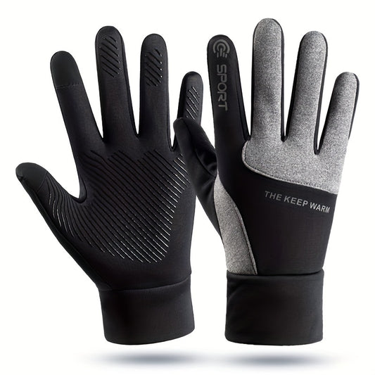 Men's Winter Warm Touch Screen Gloves Waterproof Sports Gloves