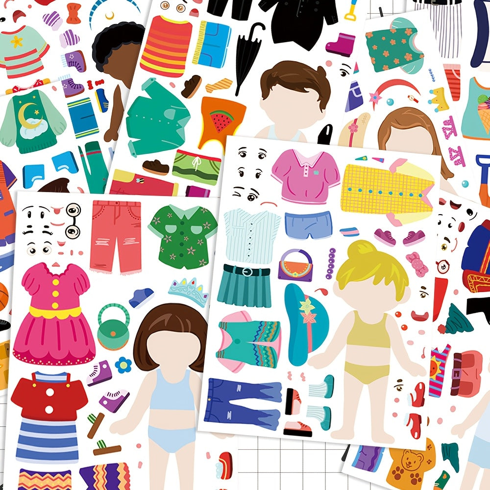 Cartoon Character Dressup Stickers DIY at Will - Creative Imaginative Play