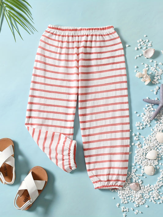 Striped Graphic Jogger Pants for Toddler Girls