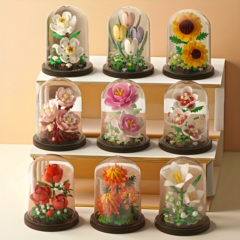 Sunflower Building Blocks Set ABS Plastic Interlocking Bricks