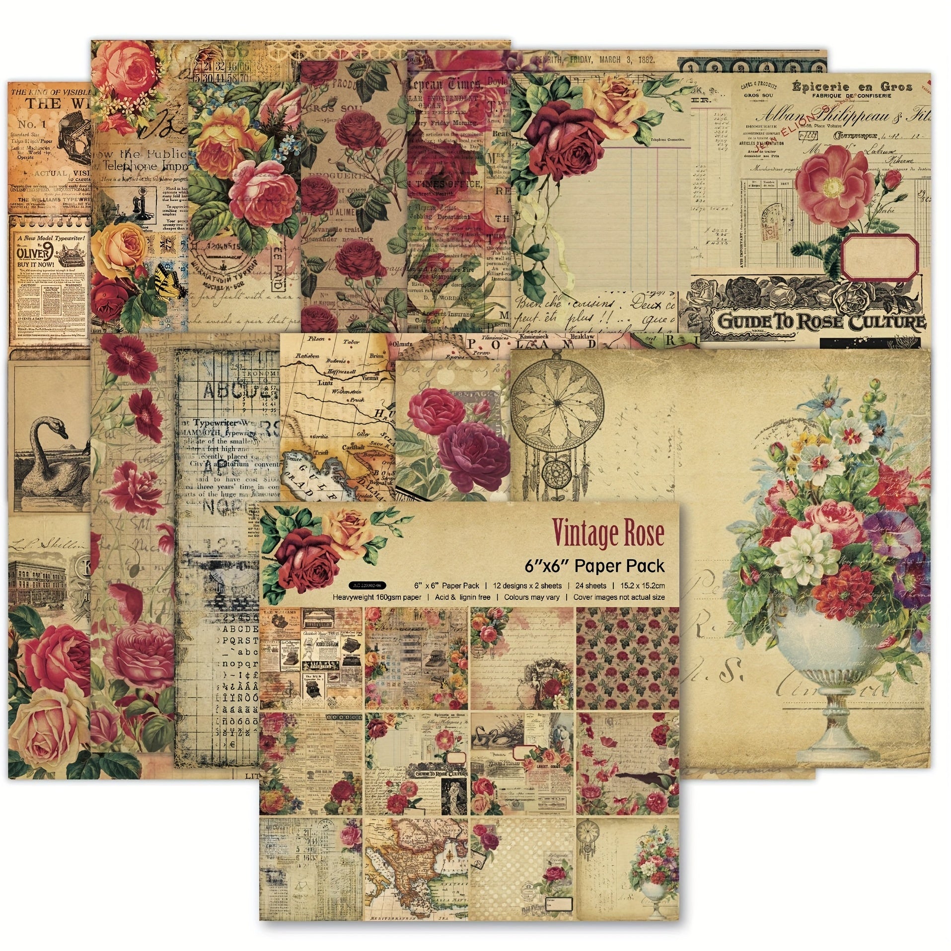 12pcs DIY Photo Album 6 Inch Clipping Paper Diary Material Paper