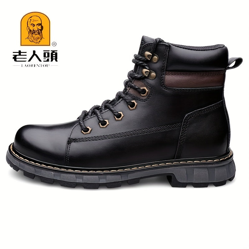 LAORENTOU Men's Leather Oxford Waterproof Ankle Boots