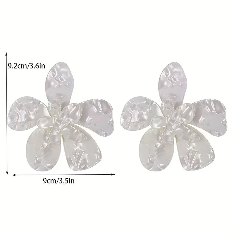 Exaggerated Flower Dangle Earrings Resin Jewelry Female Gift