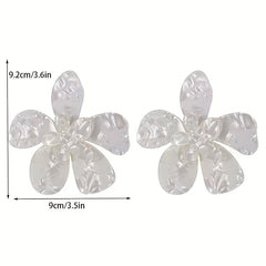 Exaggerated Flower Dangle Earrings Resin Jewelry Female Gift