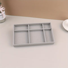 Grey Velvet Jewelry Tray Display Organizer