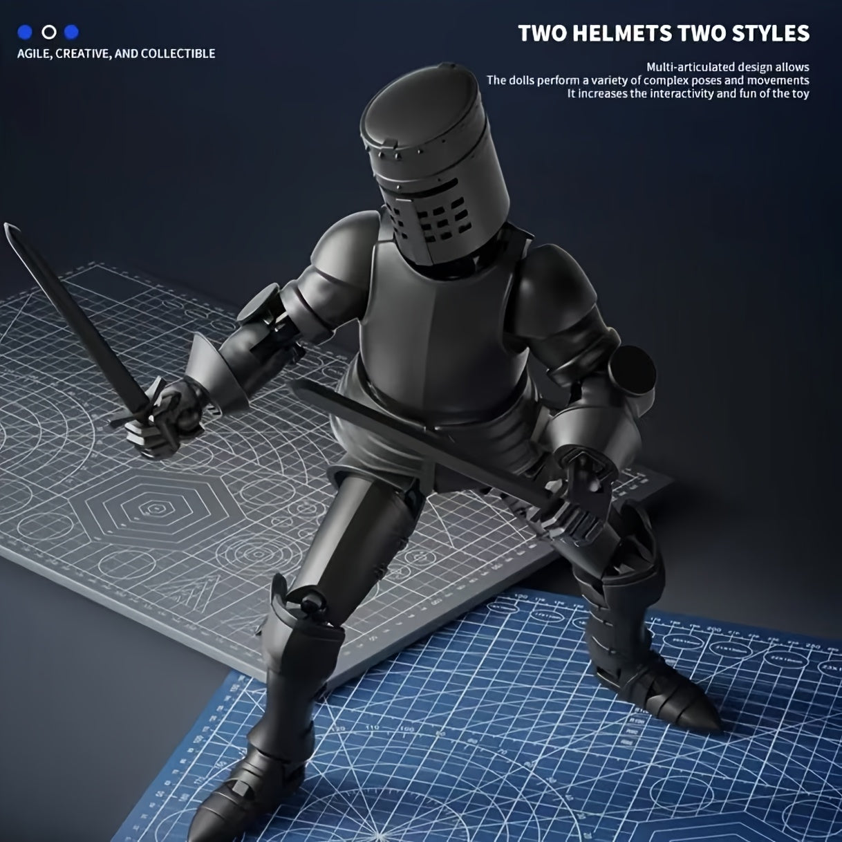 Mechanical Medieval Knight Toy Model Kit with Accessories