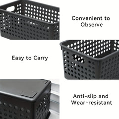 6pcs Plastic Storage Baskets Small Pantry Baskets For Organizing