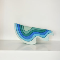 Decorative Wooden Toy Building Blocks with Realistic Wave Patterns