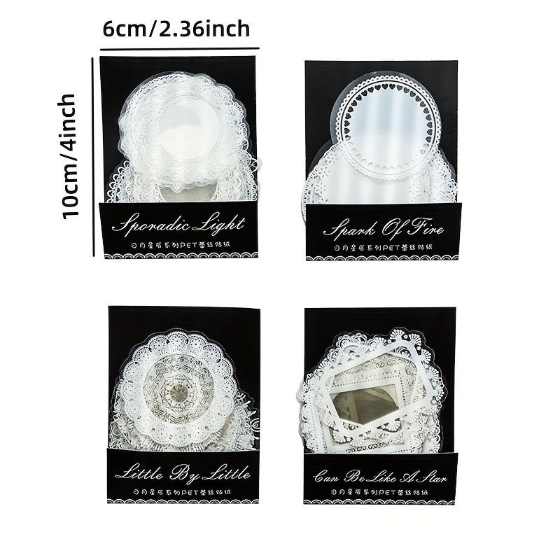 30pcs Retro Lace Stickers DIY Decorative Journal Scrapbook Planner Stickers
