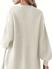 Button Front Long Sleeve Cardigan for Women