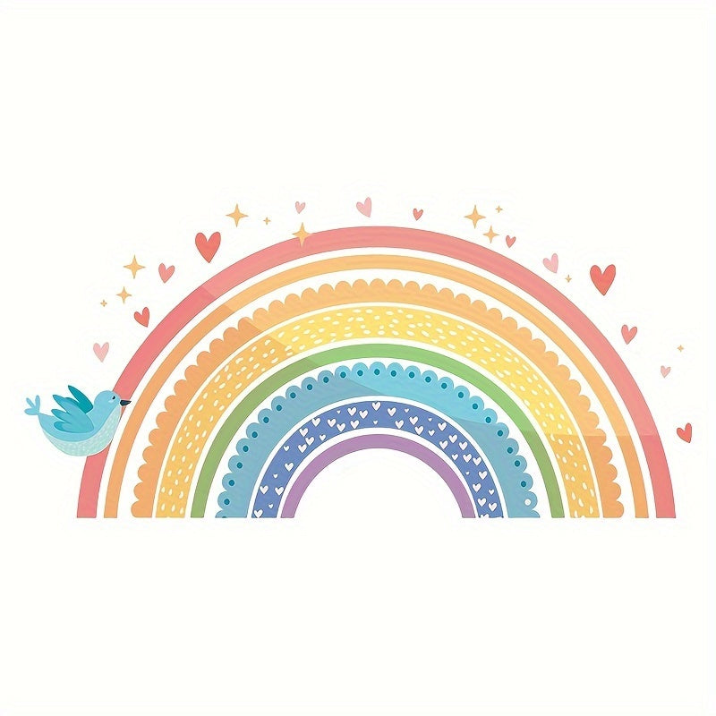 Cartoon Rainbow Lace Wall Sticker Bedroom Decorative Self-adhesive Removable