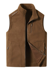 Men's High Collar Fleece Vest - Stay Warm and Stylish